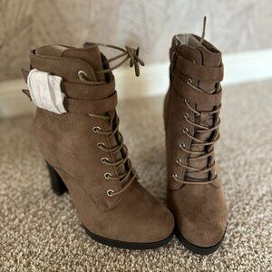 Wild Diva Lounge Ciana Double Buckle Block Heel Bootie